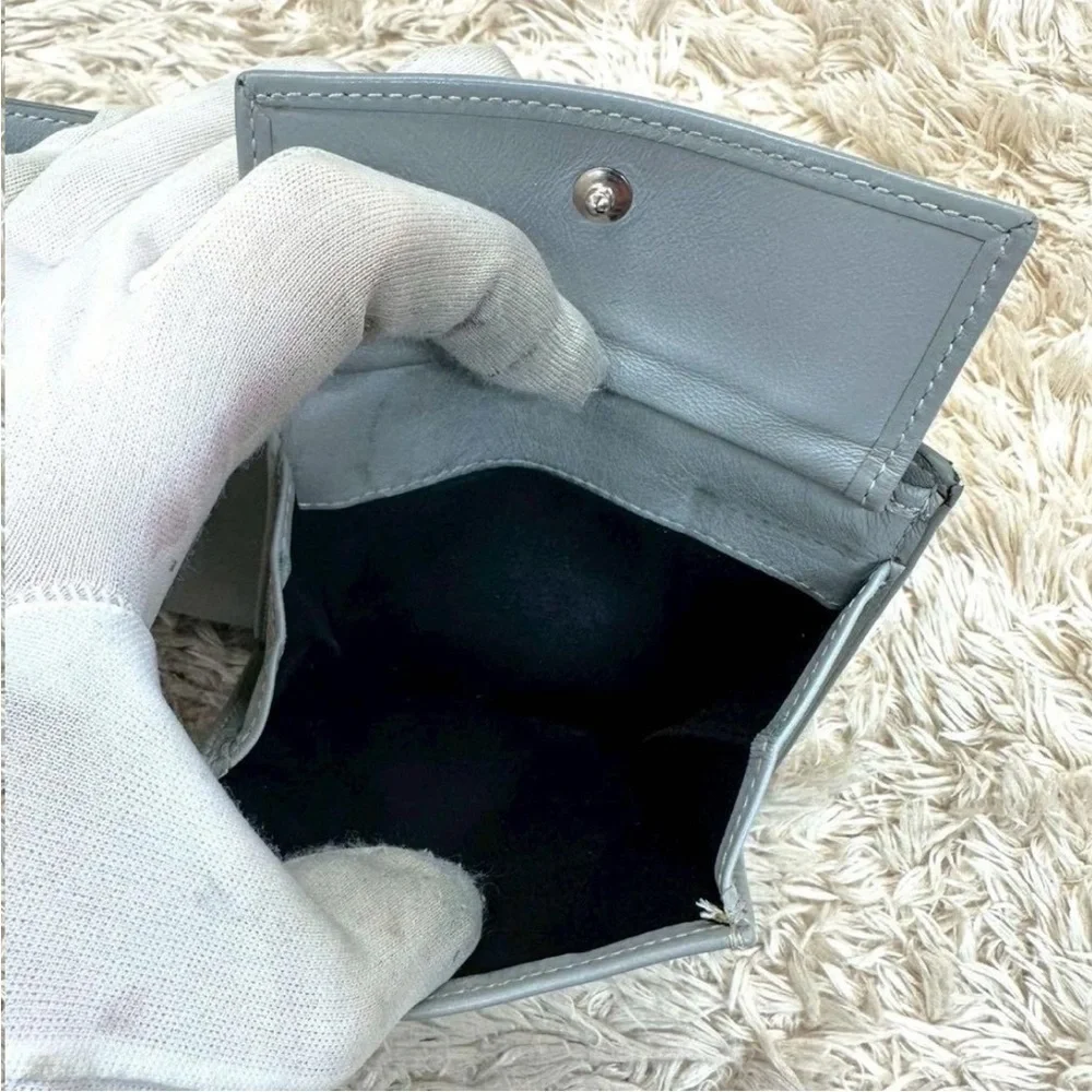 Dior Metallic Gray Patterned Wallet